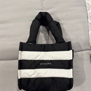 Sephora Black and White puffy Cosmetic Bag